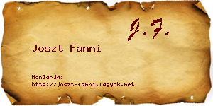 Joszt Fanni névjegykártya